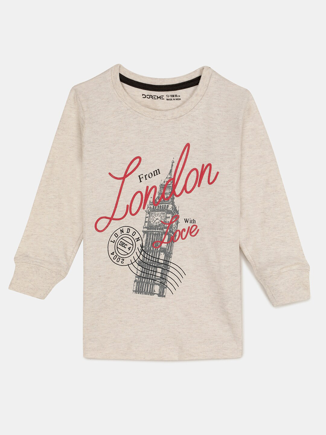 

Hopscotch Girls Grey Printed Applique T-shirt