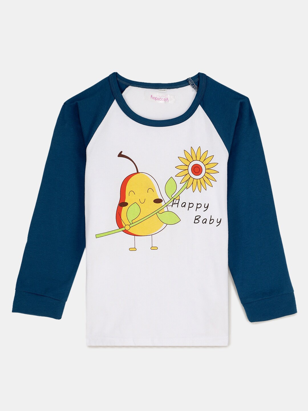 

Hopscotch Boys Blue & White Colourblocked T-shirt