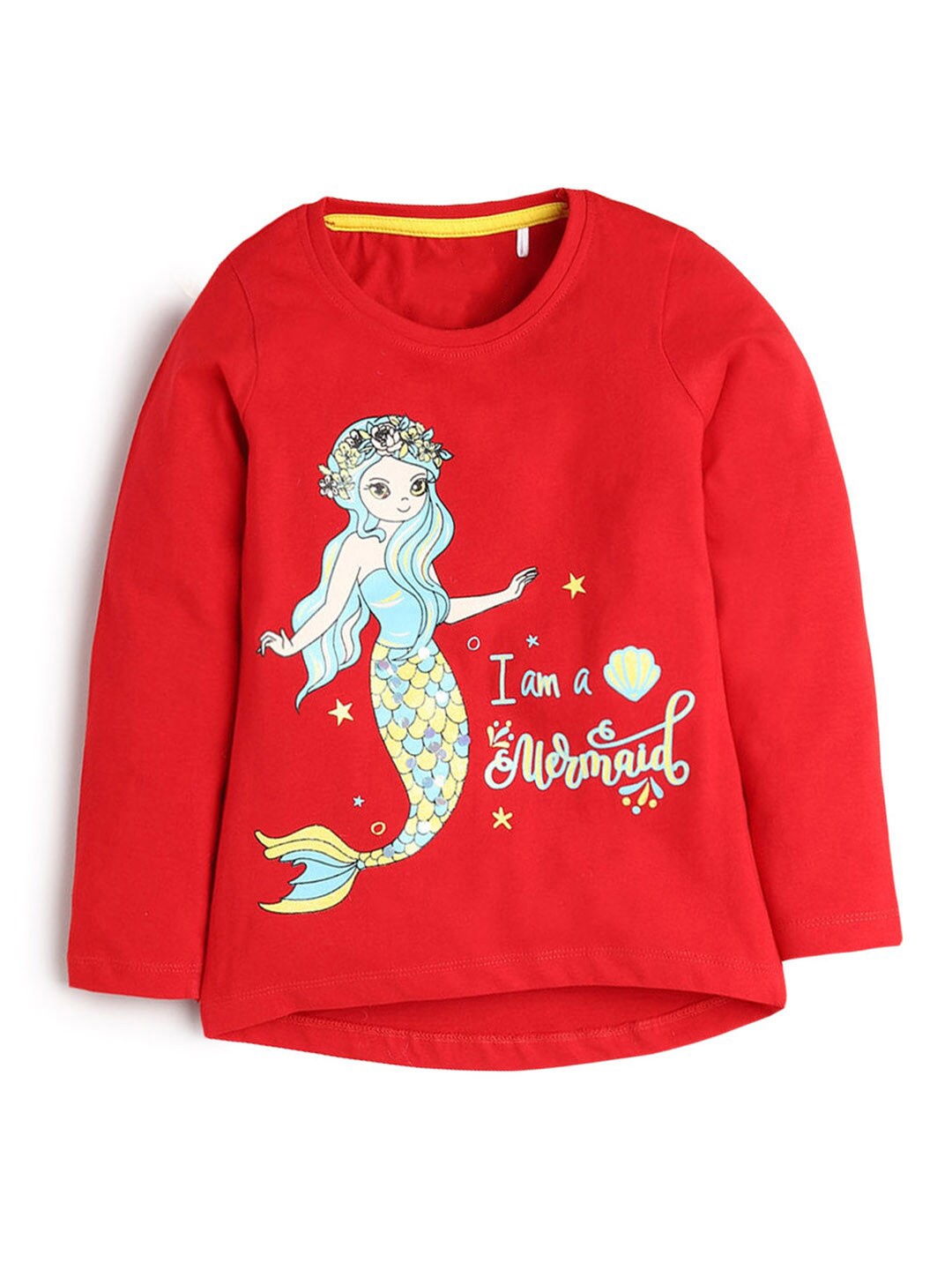 

Hopscotch Girls Red Printed T-shirt