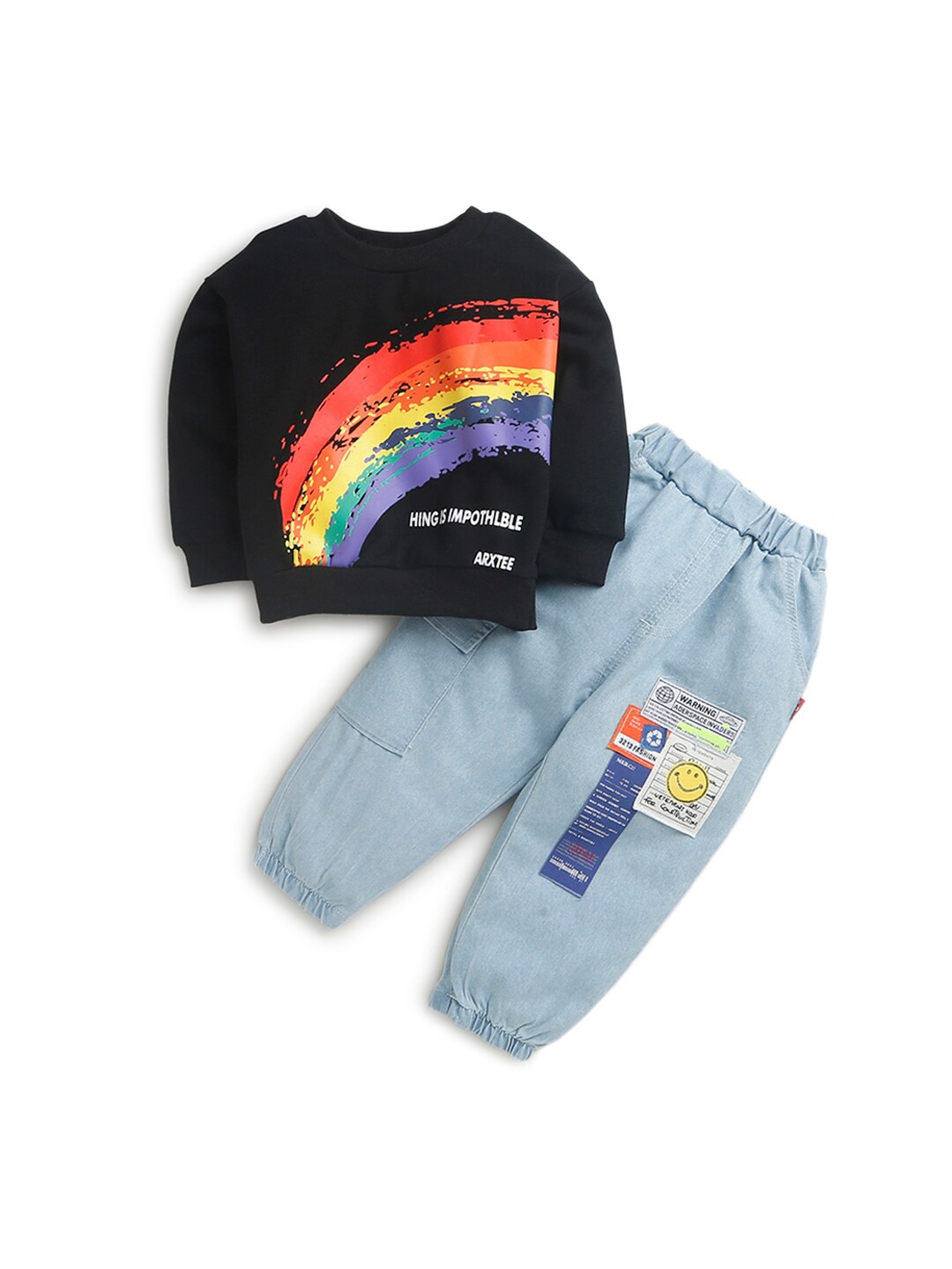 

Hopscotch Boys Black & Blue Printed T-shirt with Trousers
