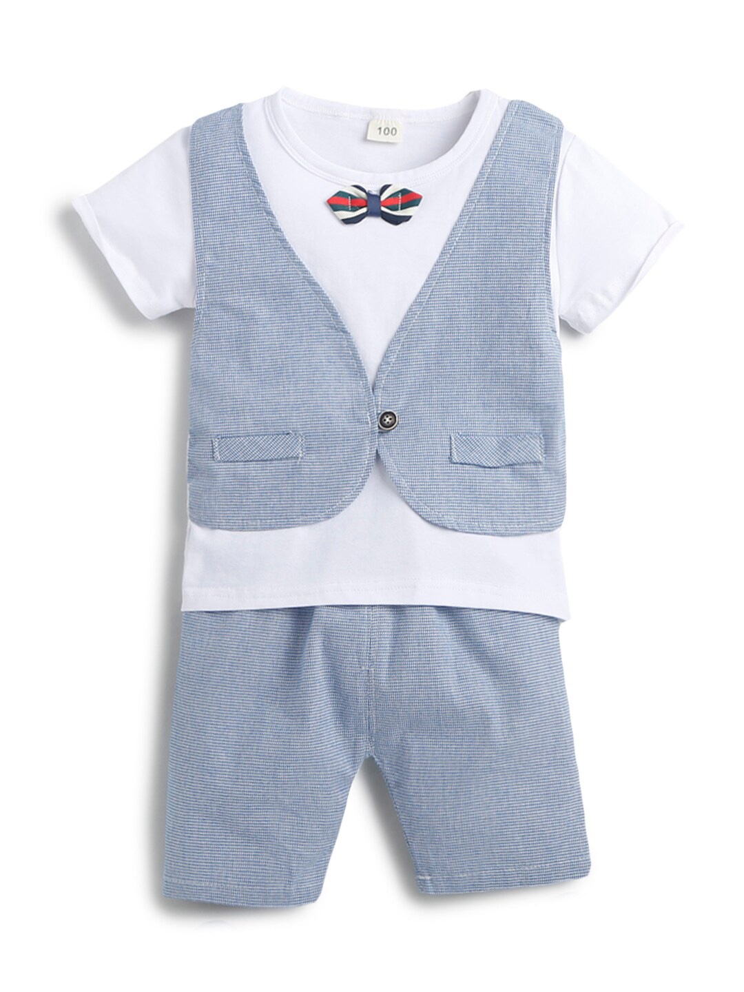 

Hopscotch Boys Blue & White T-shirt with Shorts