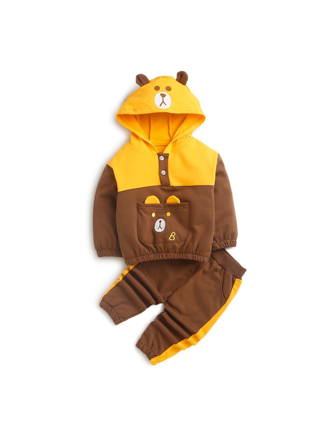 

Hopscotch Boys Brown & Yellow Printed T-shirt with Pyjamas