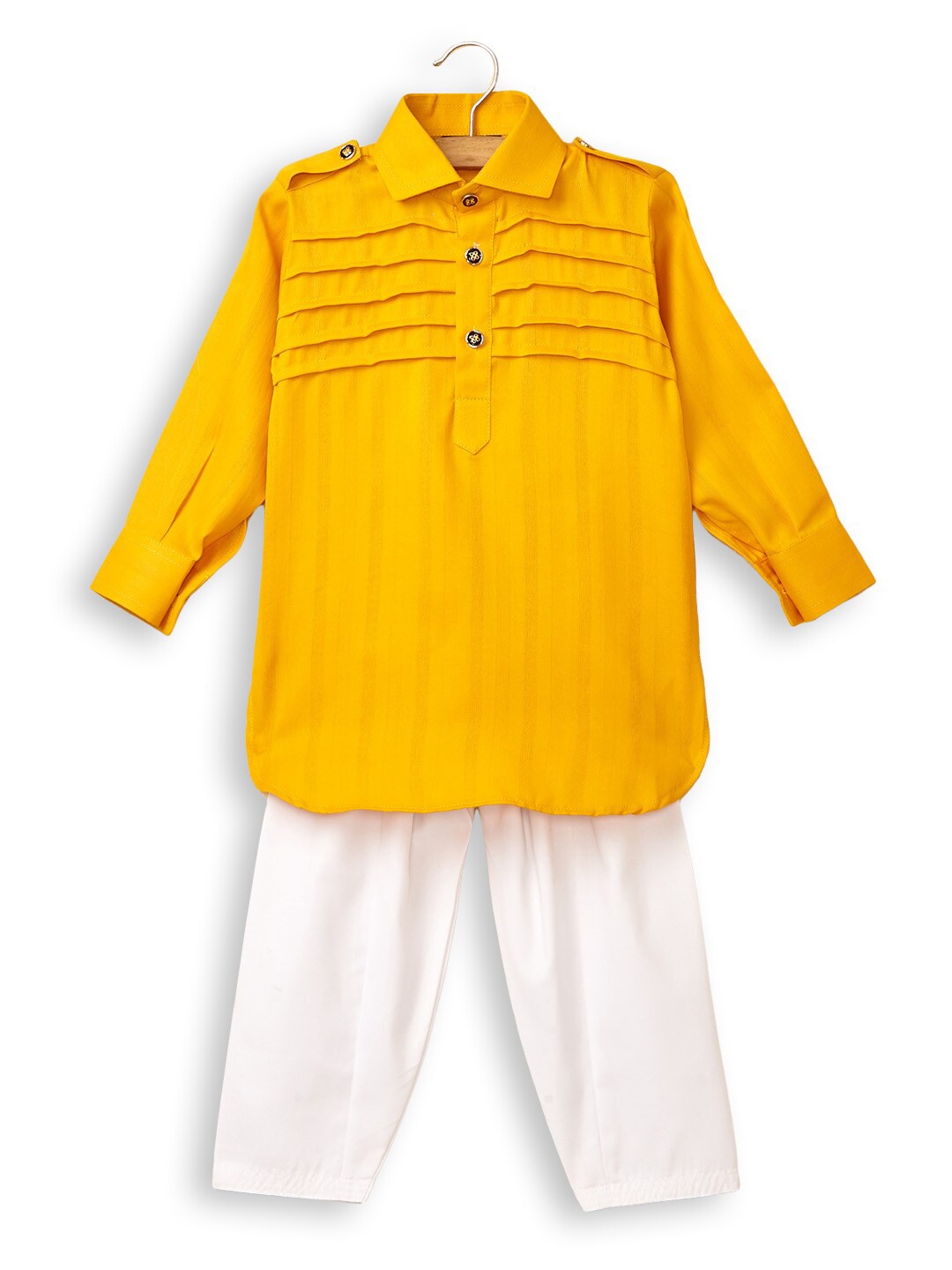 

Hopscotch Boys Yellow Pure Cotton Kurta with Salwar