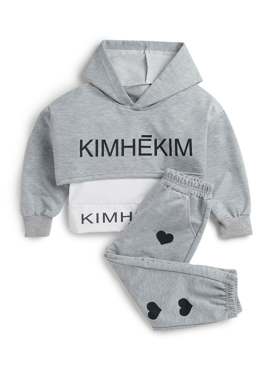 

Hopscotch Girls Grey Printed Sweatshirt with Jogger Co-Ords