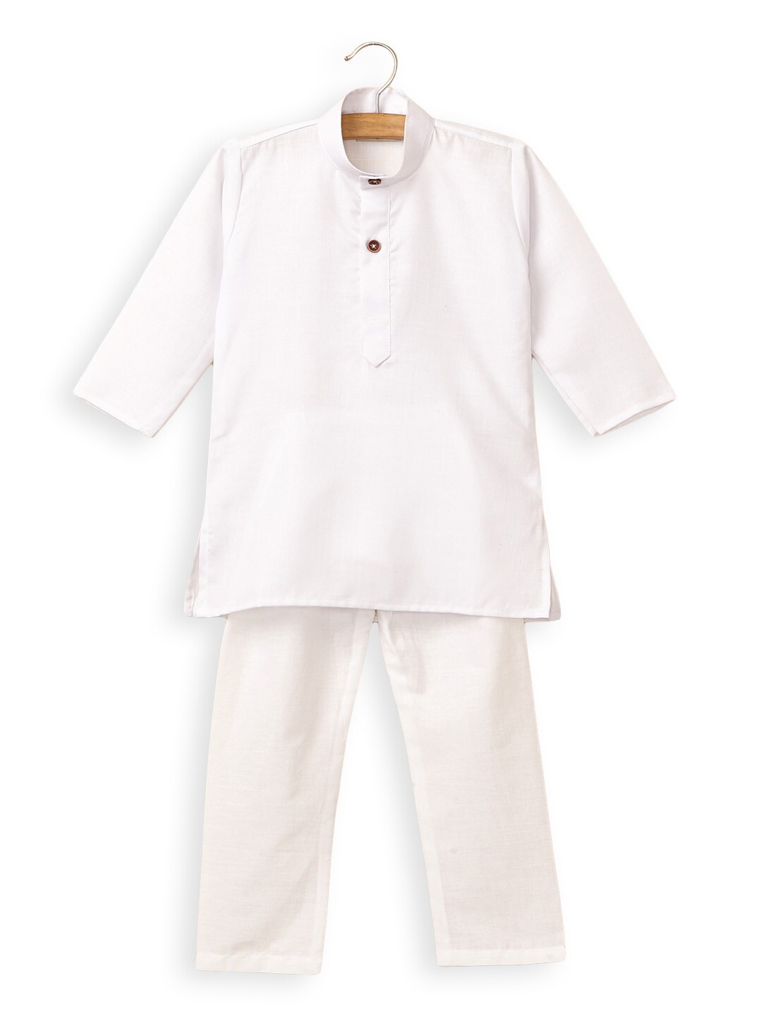 

Hopscotch Boys White Pure Cotton Kurta with Pyjamas