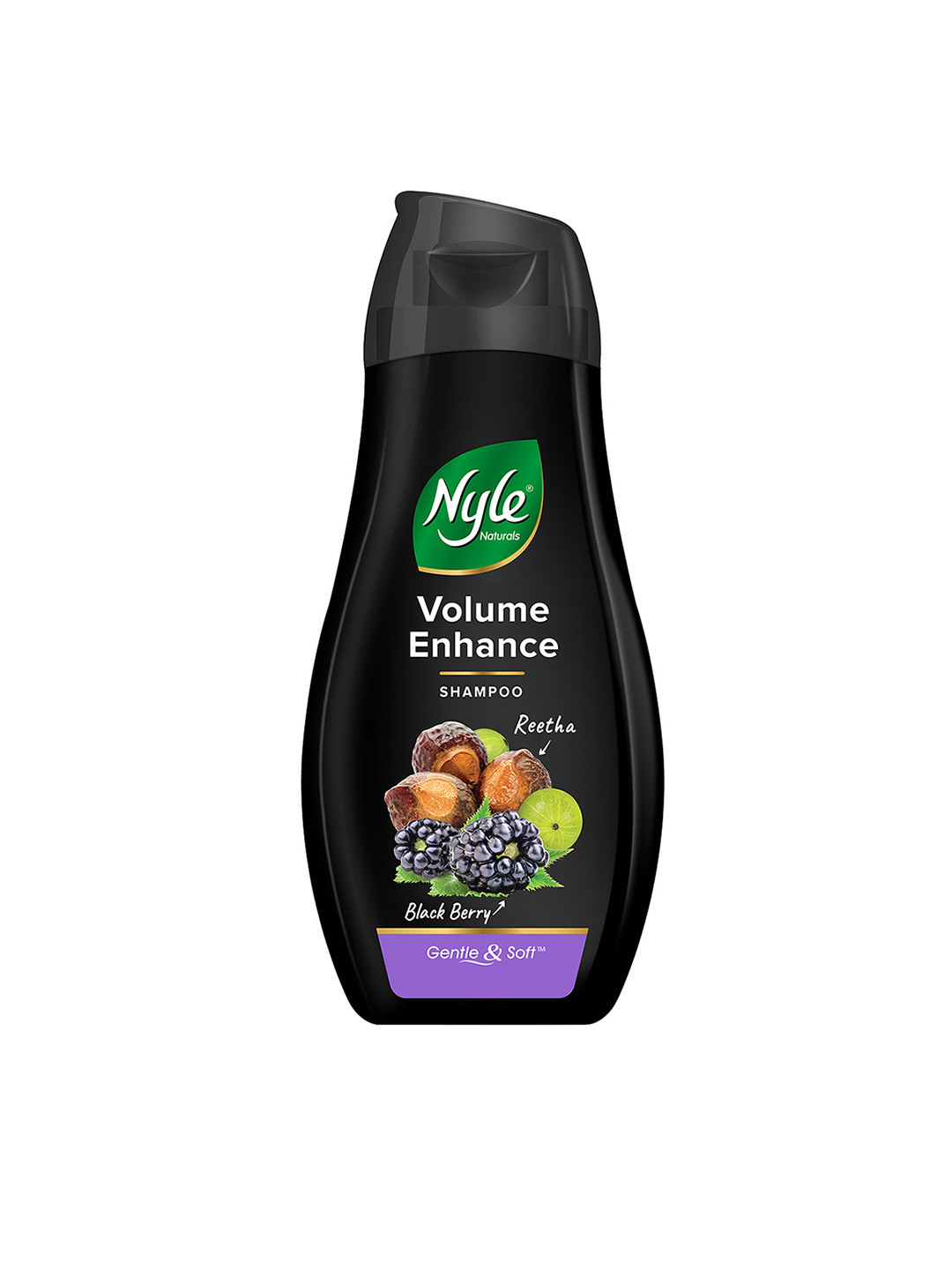 

Nyle Naturals Volume Enhance Anti Hairfall Shampoo with Reetha & Blackberry - 180 ml, Black