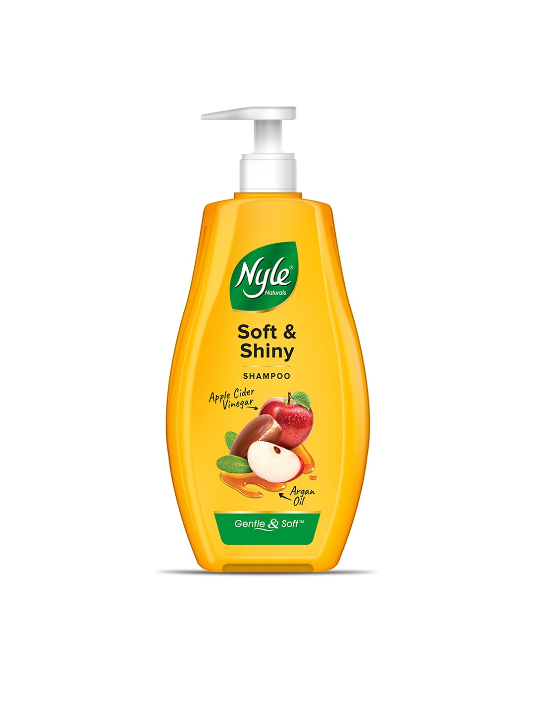 

Nyle Naturals Soft & Shiny Anti-Hairfall Shampoo with Apple Cider Vinegar 800 ml, Yellow