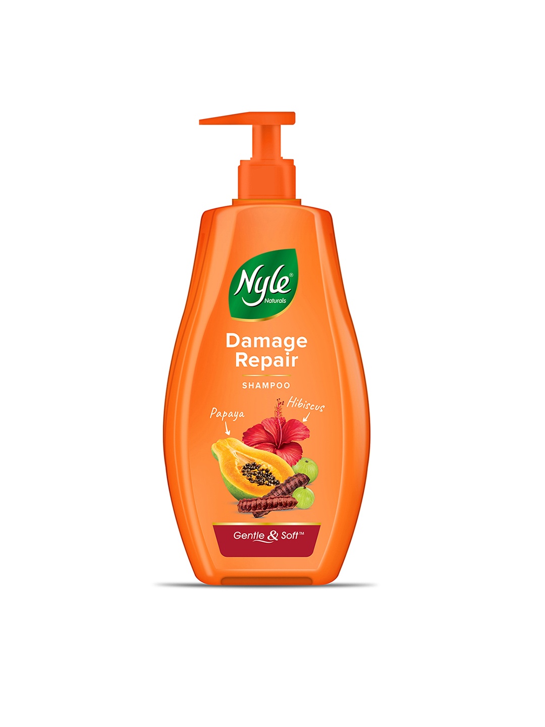 

Nyle Naturals Damage Repair Anti-Hairfall Shampoo with Shikakai & Hibiscus 400 ml, Orange