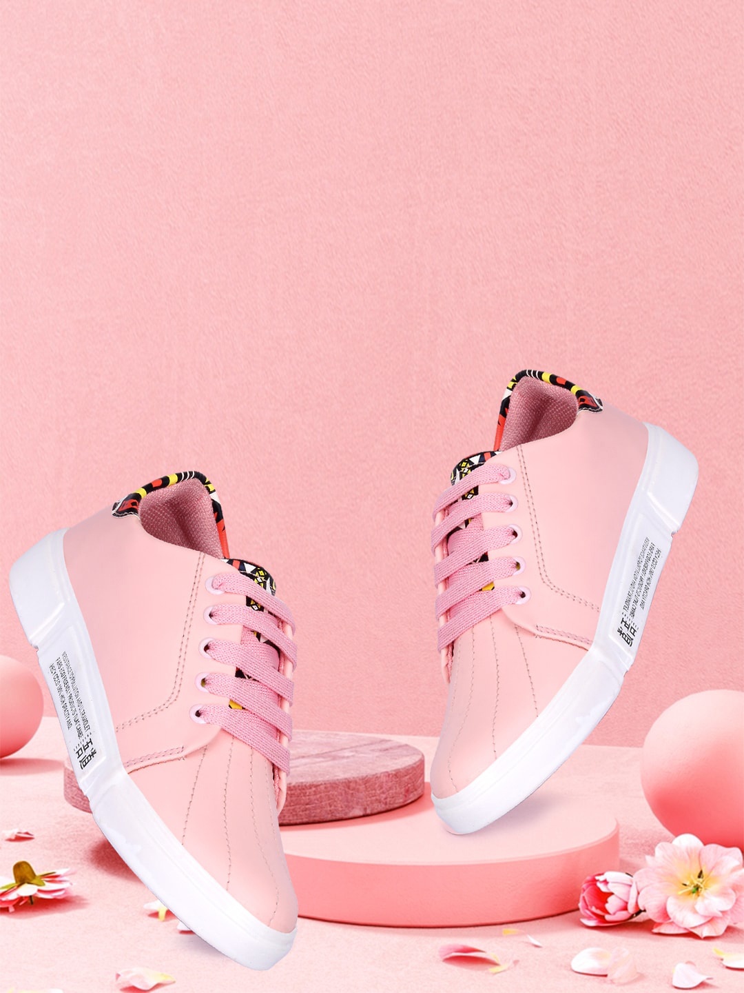 

Longwalk Women Pink Printed PU Sneakers