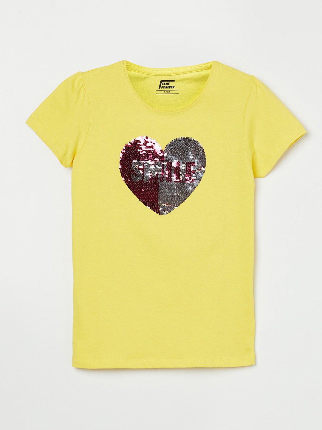 

Fame Forever by Lifestyle Yellow & Red Mermaid Sequin Top