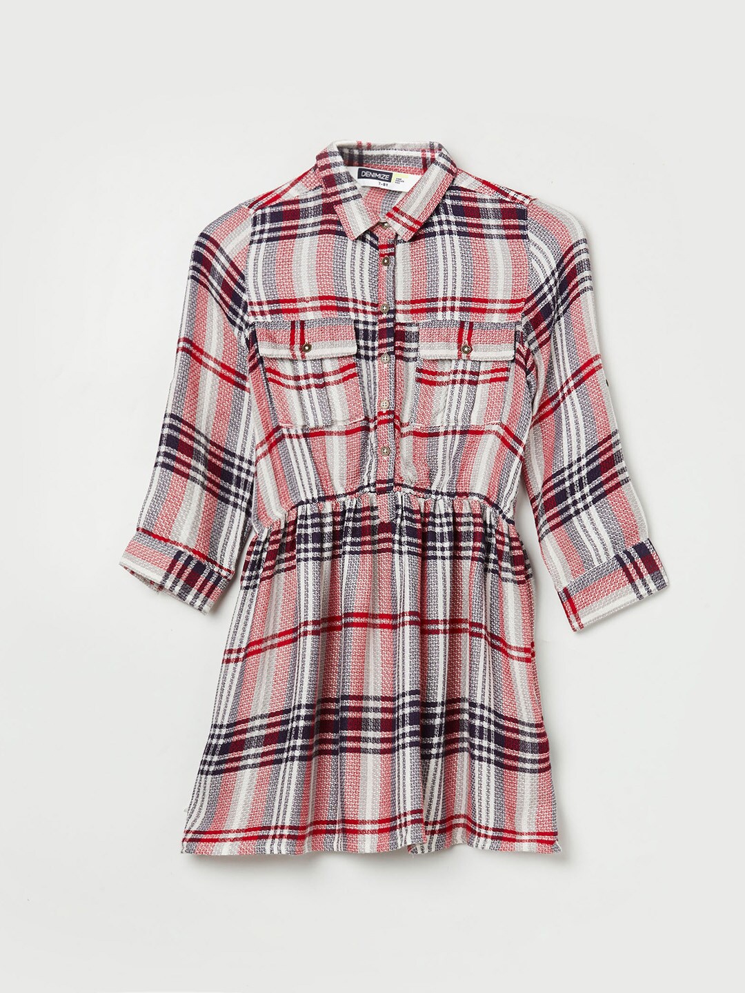 

Fame Forever by Lifestyle Red & Navy Blue Checked Shirt Style Top