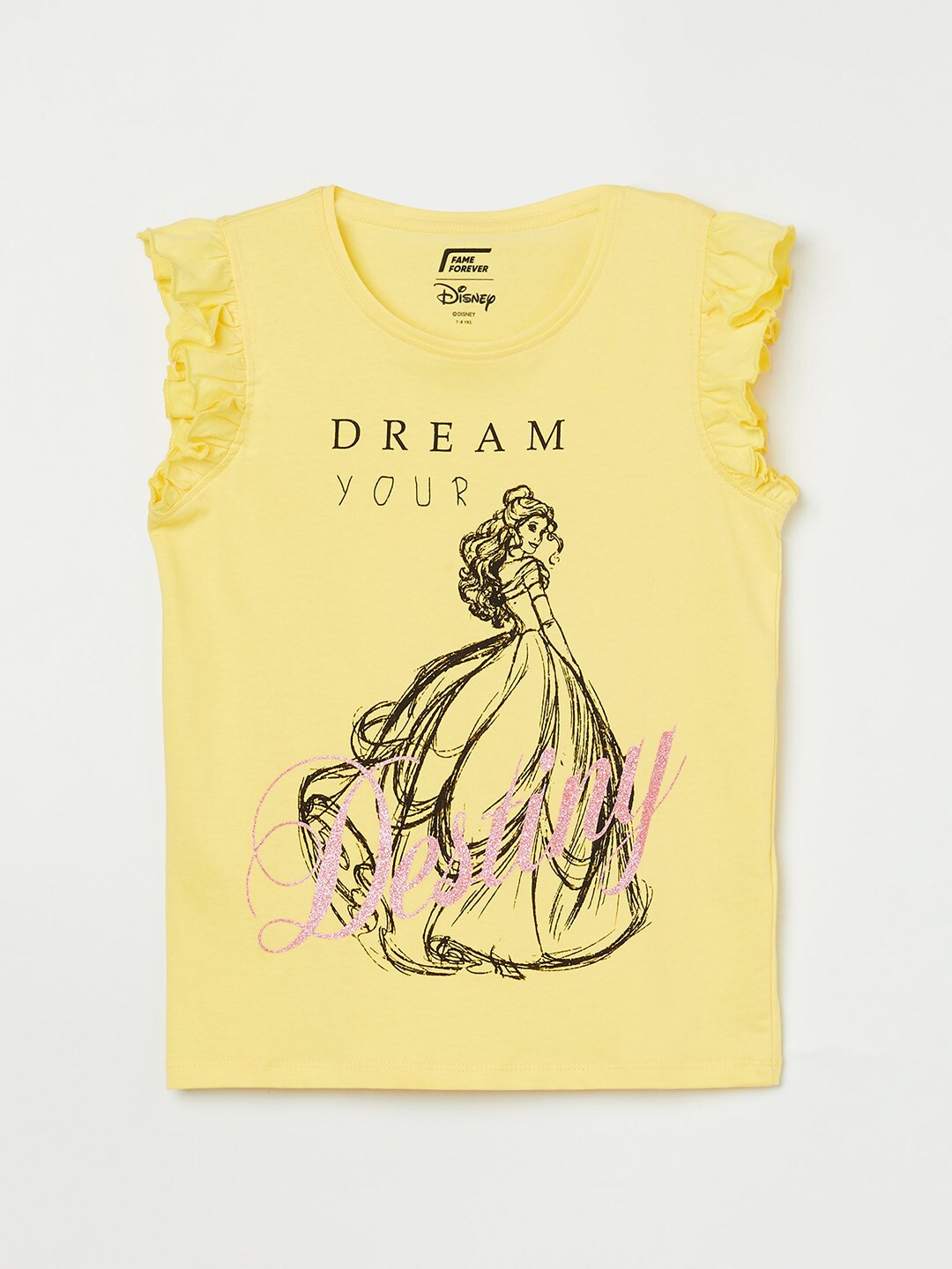 

Fame Forever by Lifestyle Yellow & Black Print Top