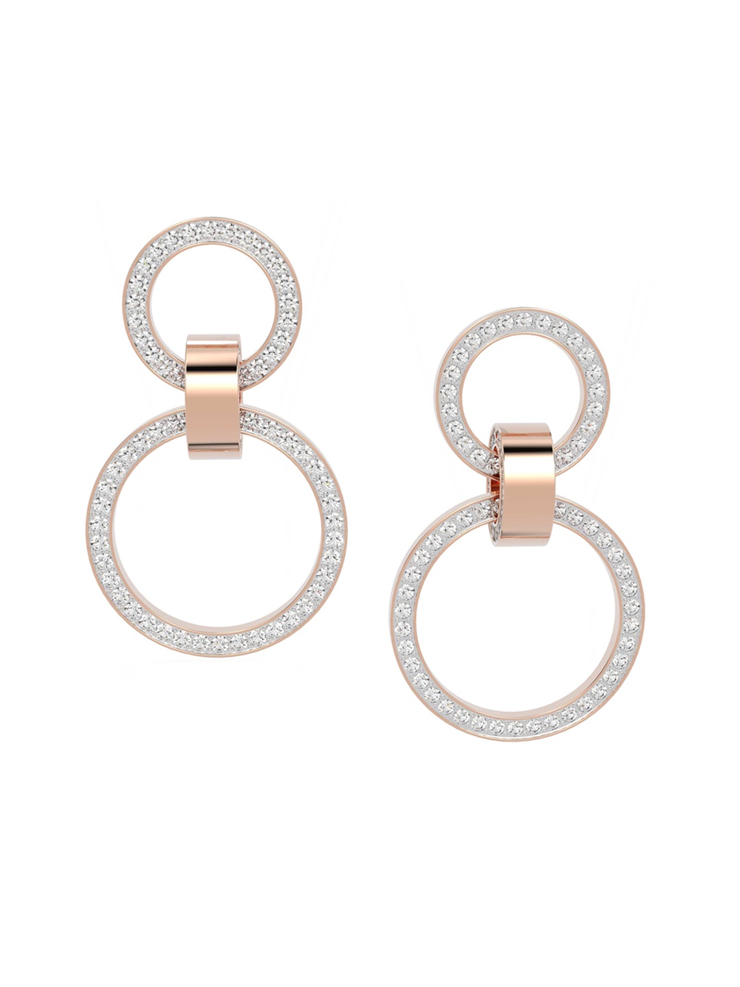 

SWAROVSKI White & Rose-gold tone plated Hollow hoop earrings