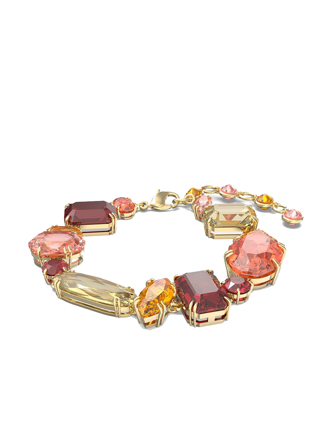 

SWAROVSKI Women Gold-Plated Red & Green Crystals Charm Bracelet