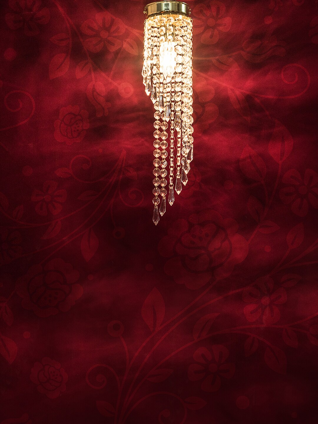

Fos Lighting Gold-Toned Spiral Crystal Flush Mount Ceiling Light