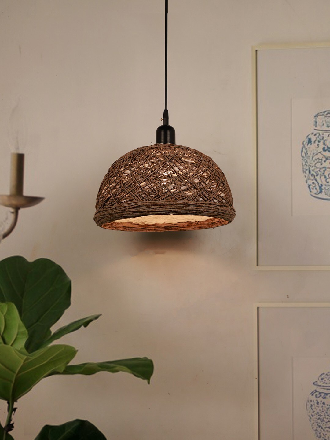 

Fos Lighting Brown String Bowl Pendant Lamp