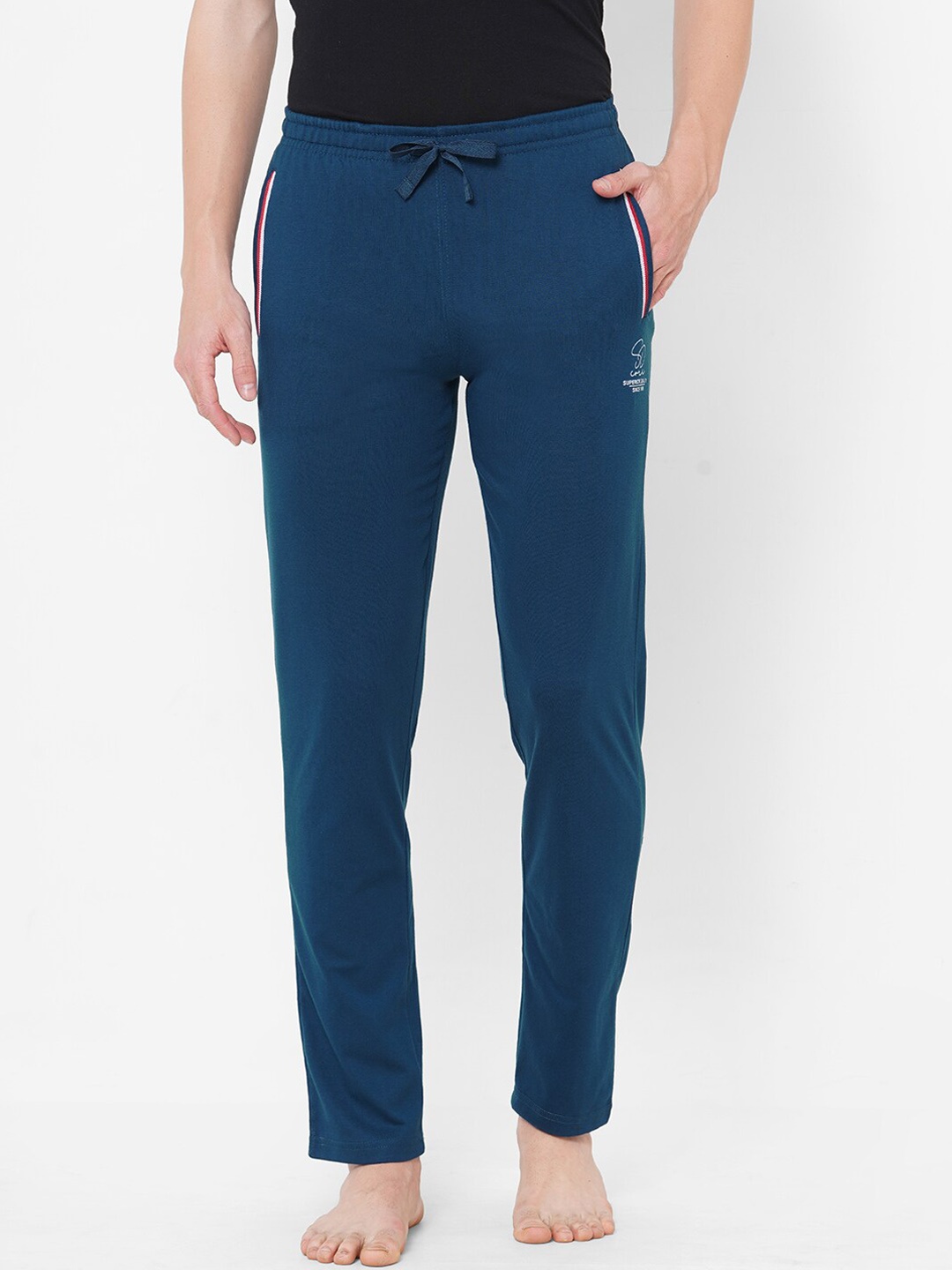 

Sweet Dreams Men Navy Blue Solid Straight Lounge Pants