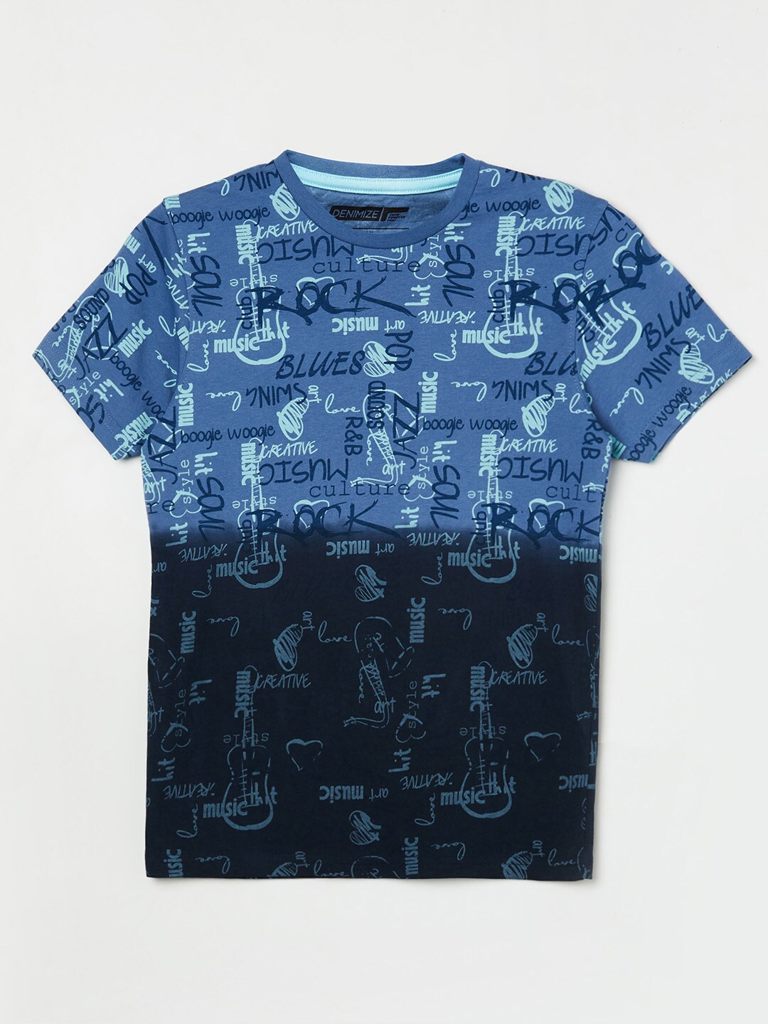 

Fame Forever by Lifestyle Boys Blue Typography Printed Pure Cotton T-shirt