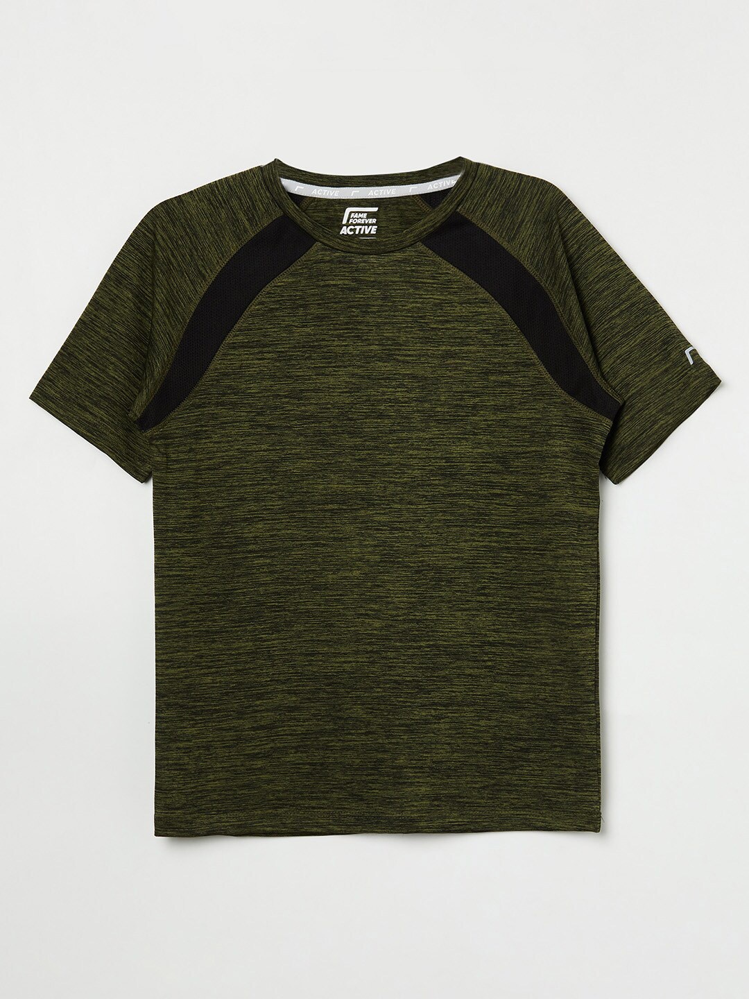 

Fame Forever by Lifestyle Boys Olive Green Drop-Shoulder Sleeves T-shirt