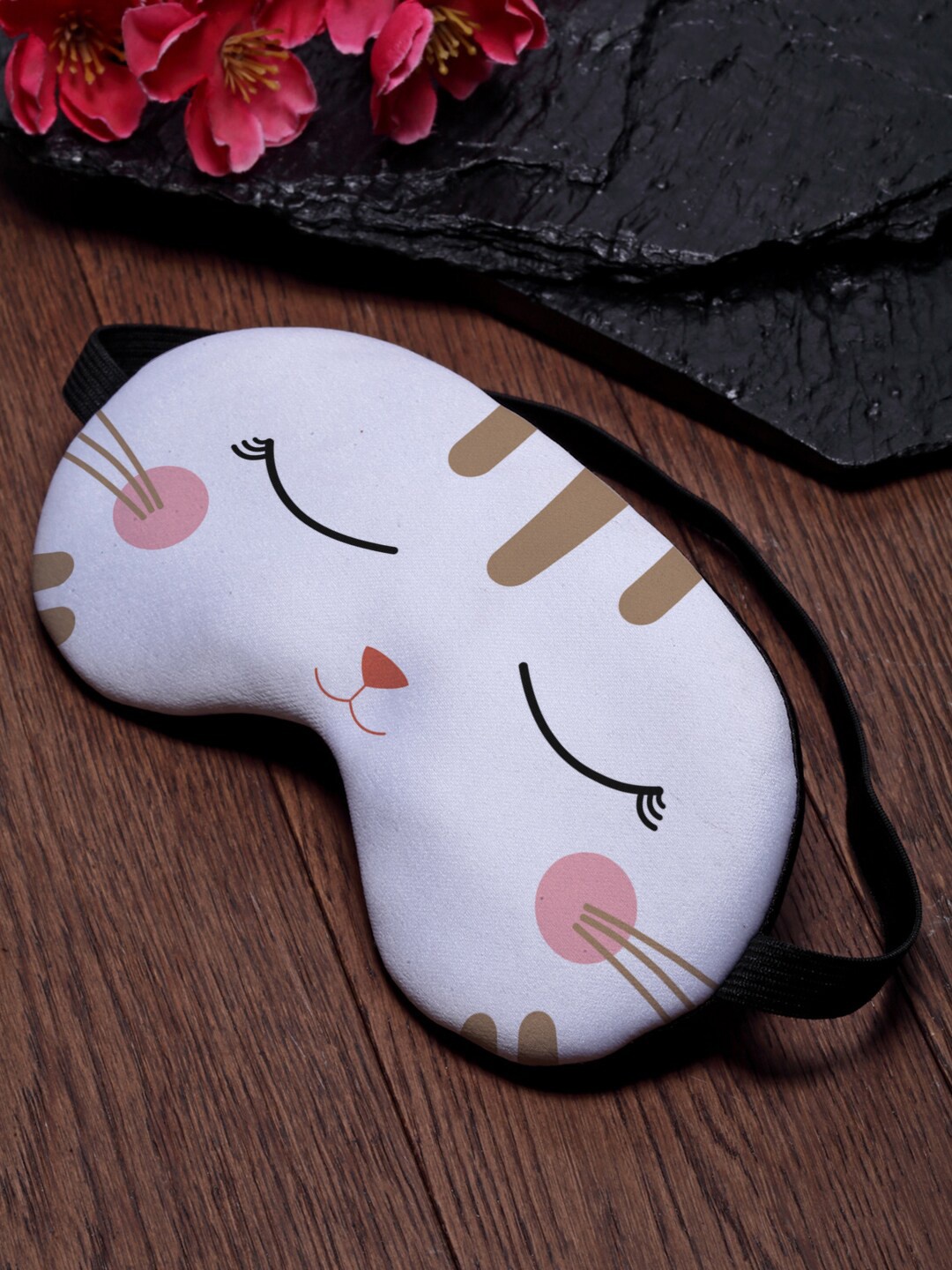 

Ferosh White & Pink Printed Eye Mask