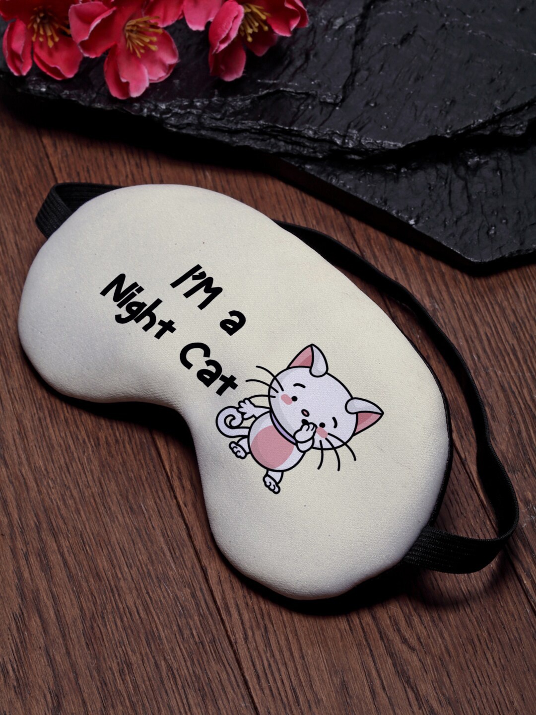 

Ferosh Yellow & Multicoloured Cat Printed Eye Mask