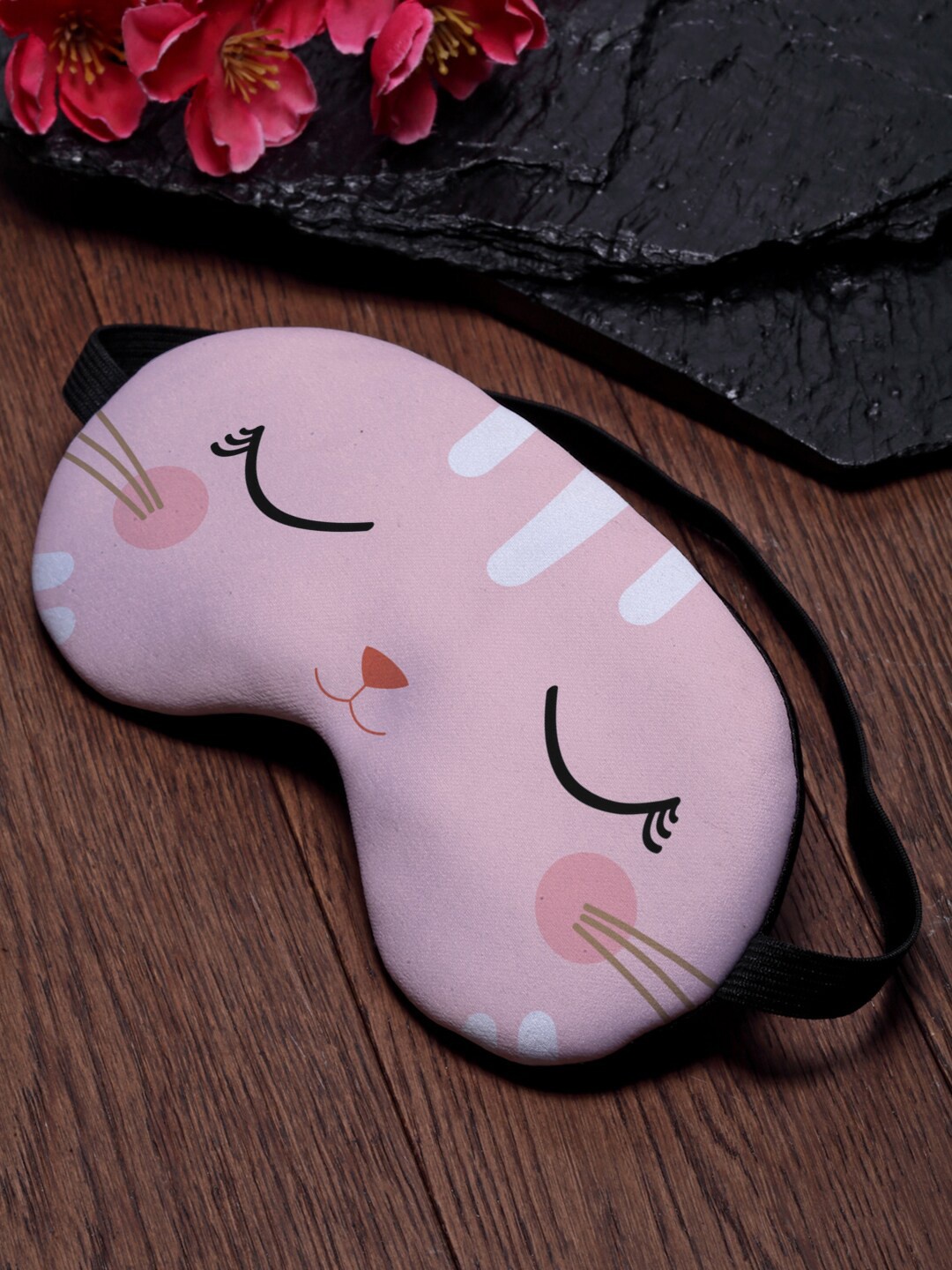 

Ferosh Pink & Black Printed Eye Mask