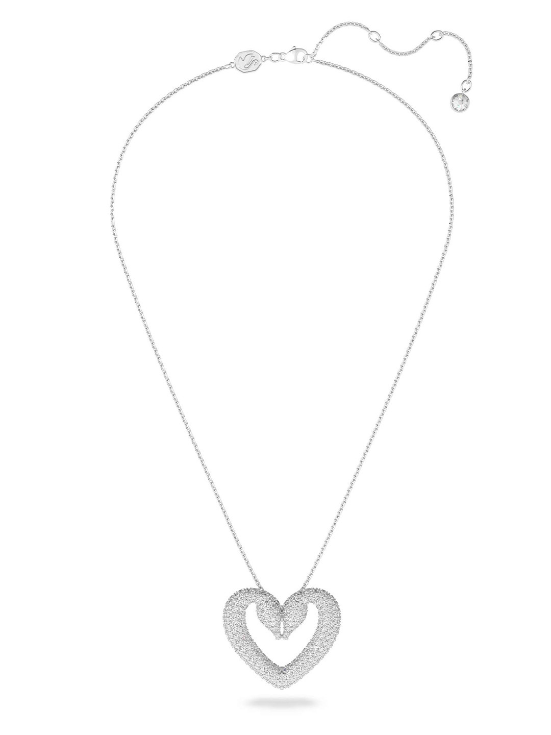 

SWAROVSKI Silver-Toned Crystals Studded Rhodium-Plated Necklace