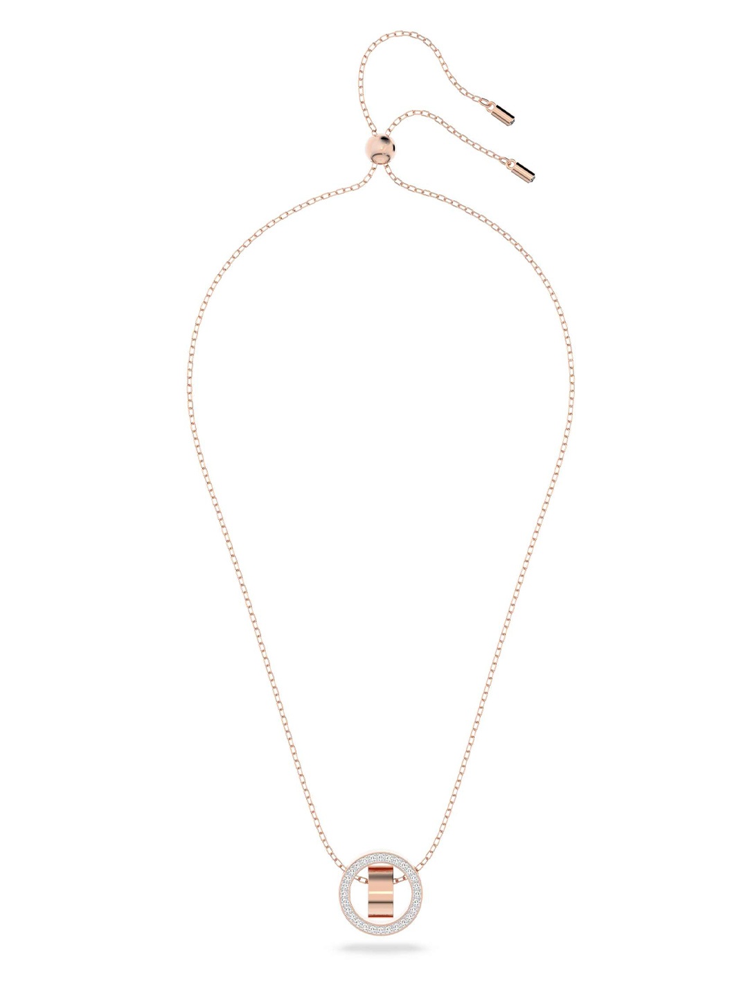 

SWAROVSKI Silver-Toned Rose Gold-Plated Crystal Studded Handcrafted Necklace