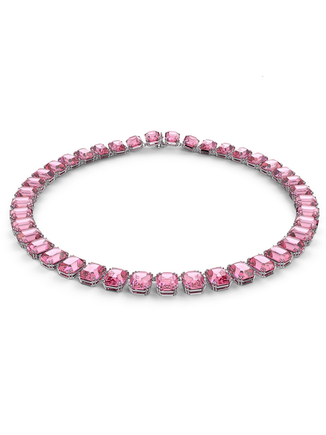 

SWAROVSKI Pink Crystals Rhodium-Plated Necklace