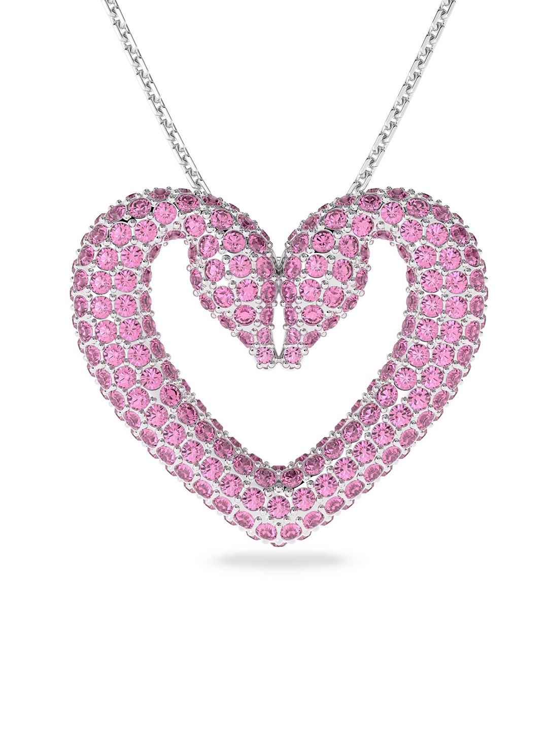 

SWAROVSKI Pink & Silver-Toned Rhodium-Plated Chain