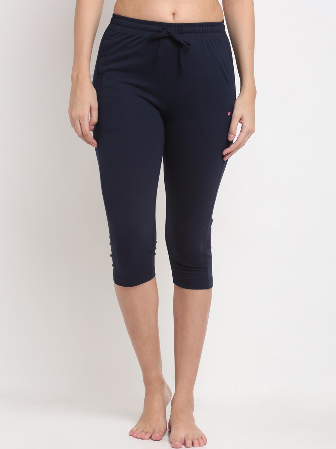 

ANTI CULTURE Women Navy Blue Cotton Capris