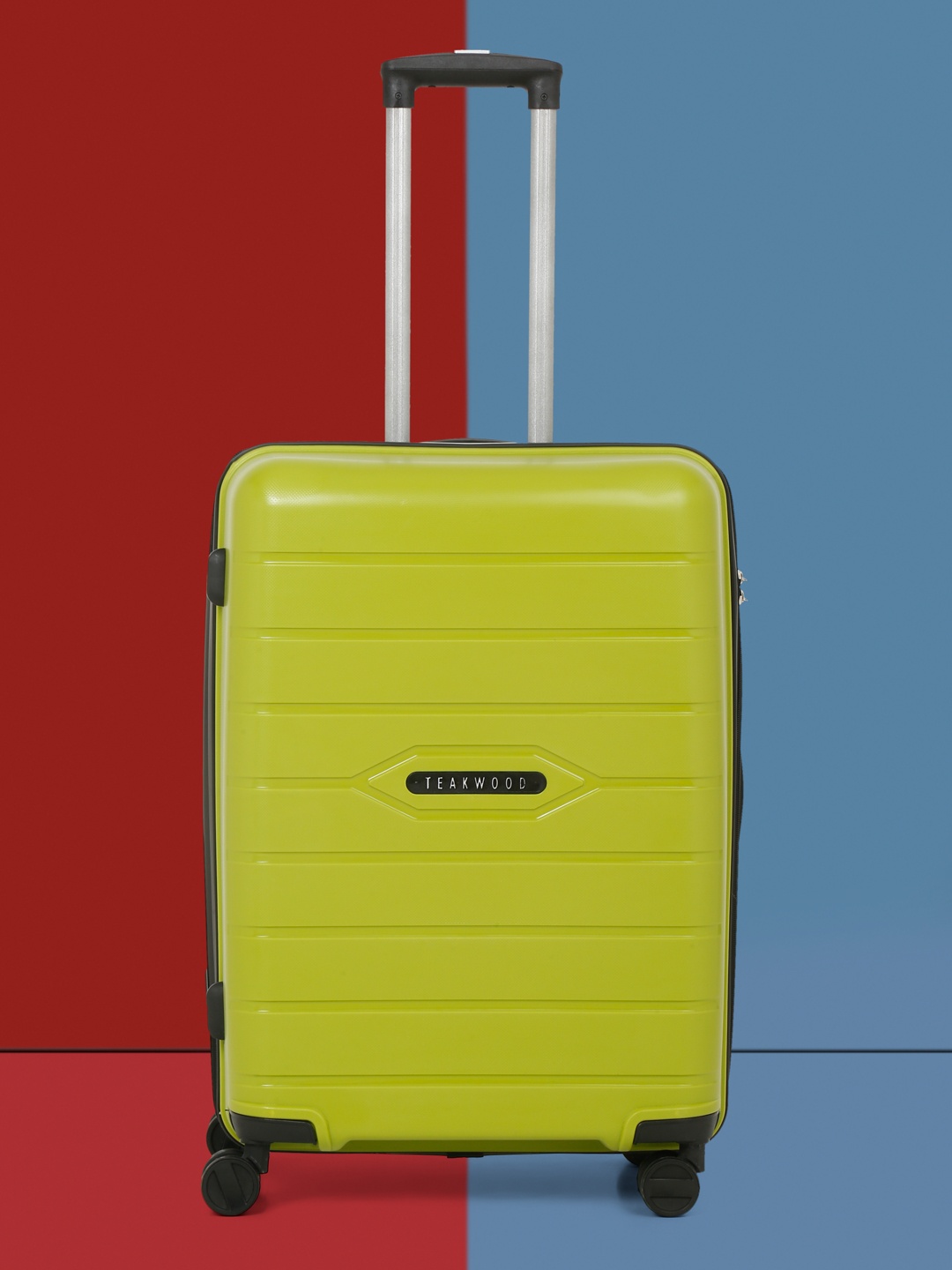 

Teakwood Leathers Vibes Textured Hard-Sided Medium Trolley Suitcase-57 L, Green