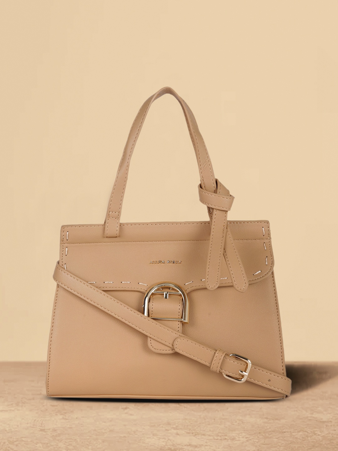 

Allen Solly Beige PU Structured Shoulder Bag