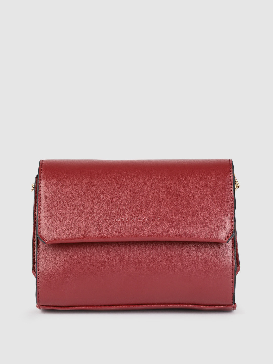 

Allen Solly Burgundy Solid Structured Sling Bag