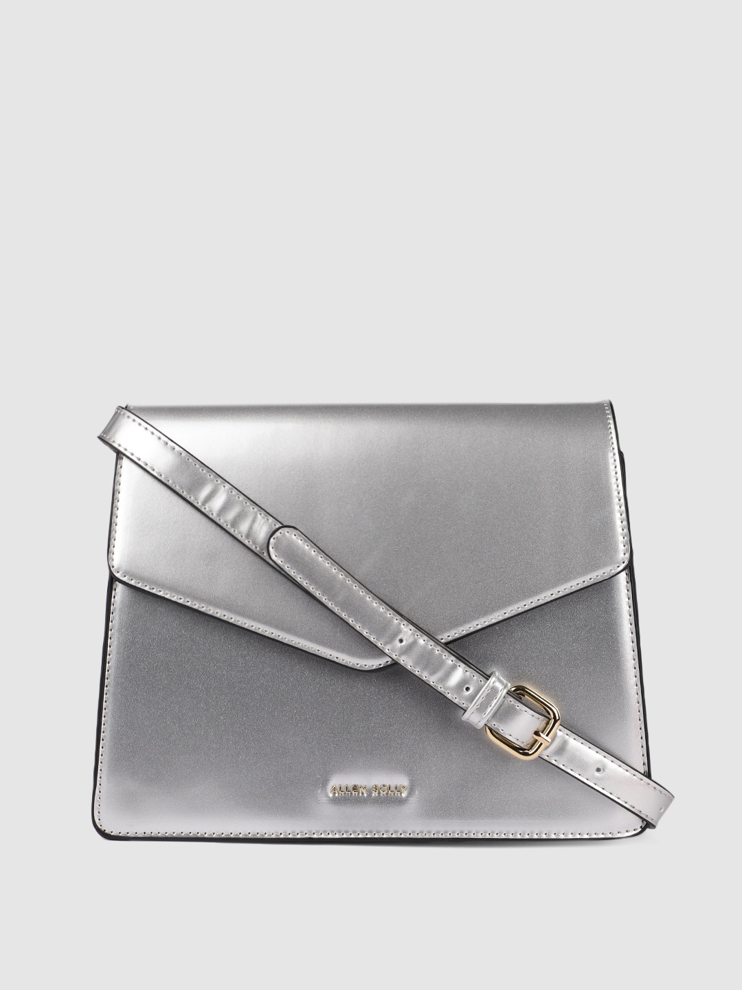 

Allen Solly Silver-Toned PU Structured Shoulder Bag