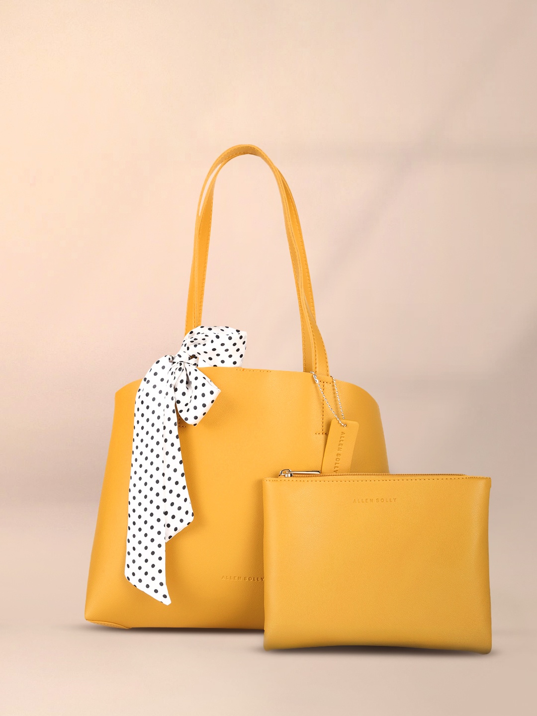

Allen Solly Yellow PU Structured Shoulder Bag with Pouch