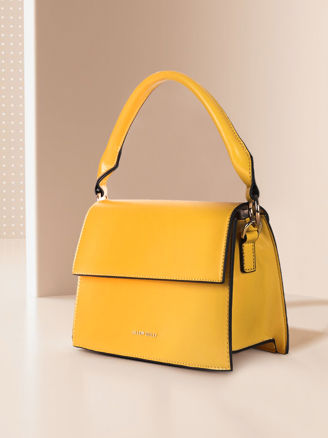 

Allen Solly Yellow PU Structured Satchel
