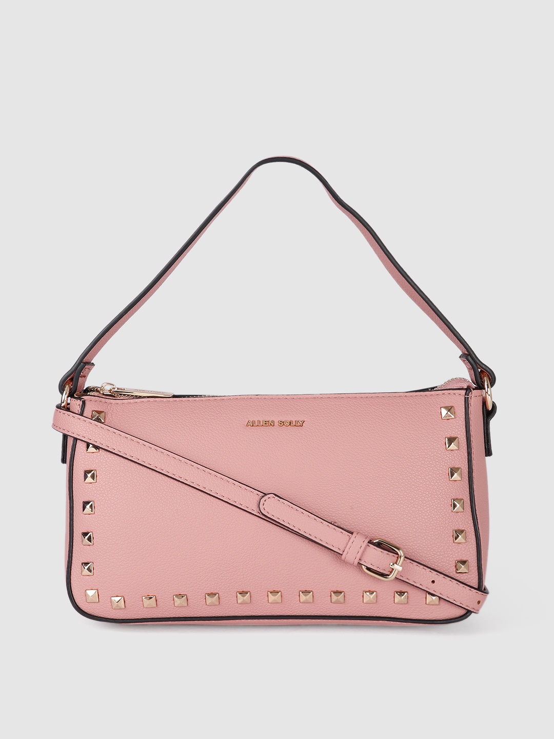 

Allen Solly Pink Embellished Structured Handheld Bag