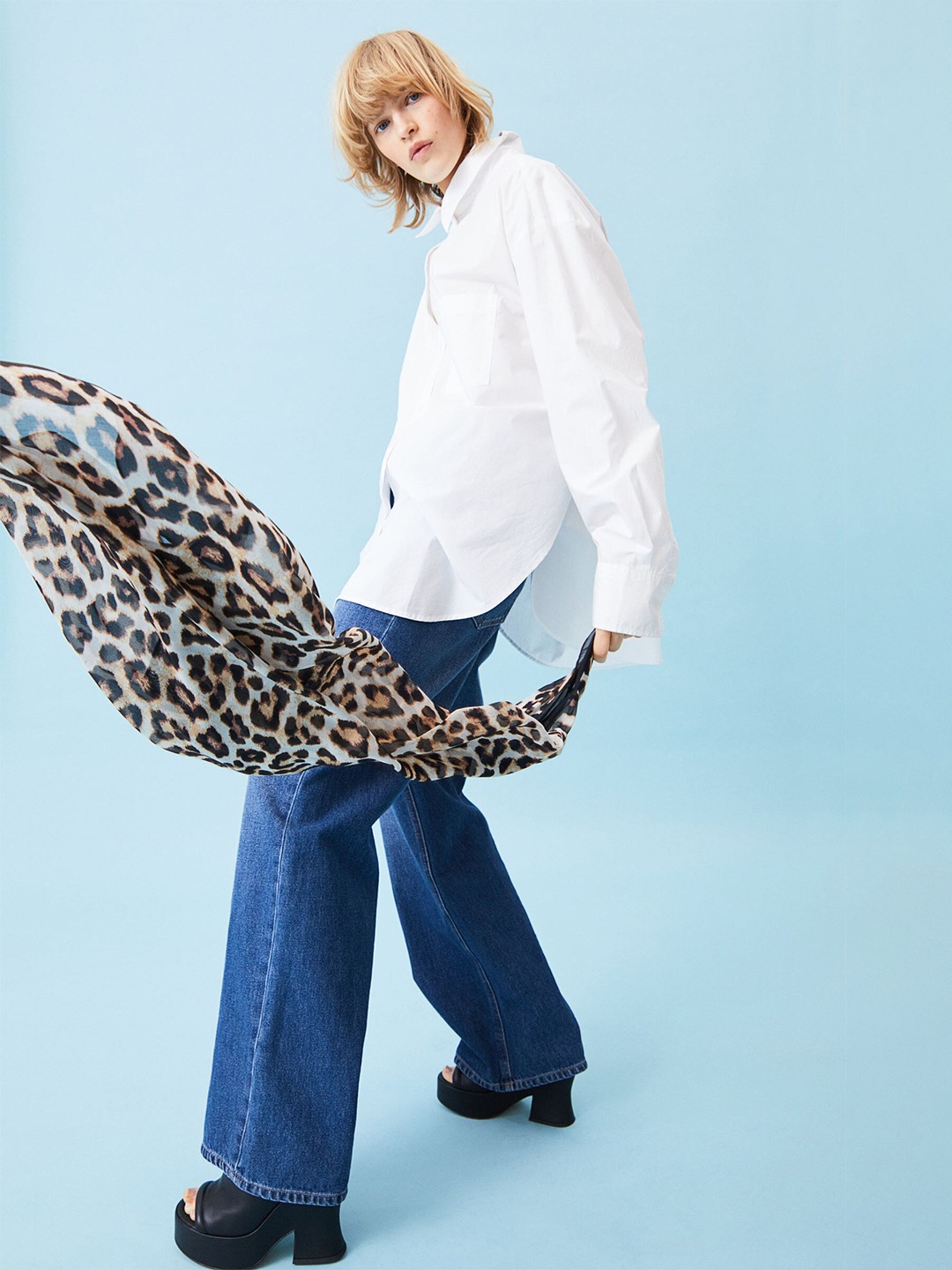 

H&M Women White Solid Oversized Pure Cotton Shirt