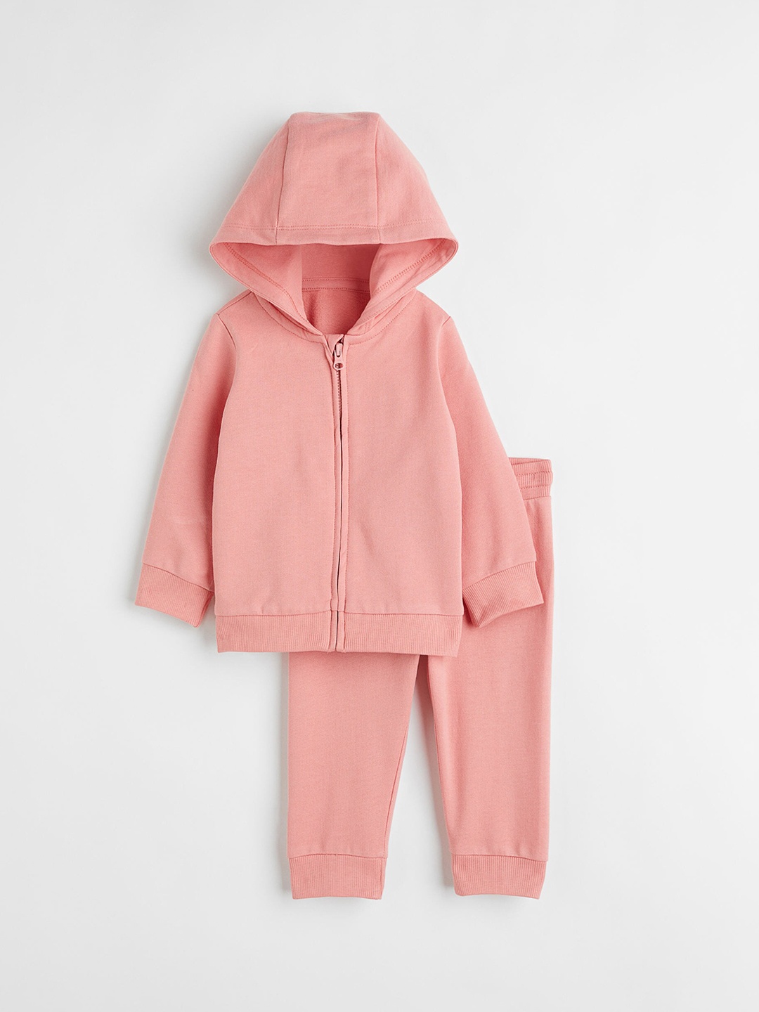 

H&M Girls Pack Of 2 Red Solid Pure Cotton Sweatshirt & Trousers