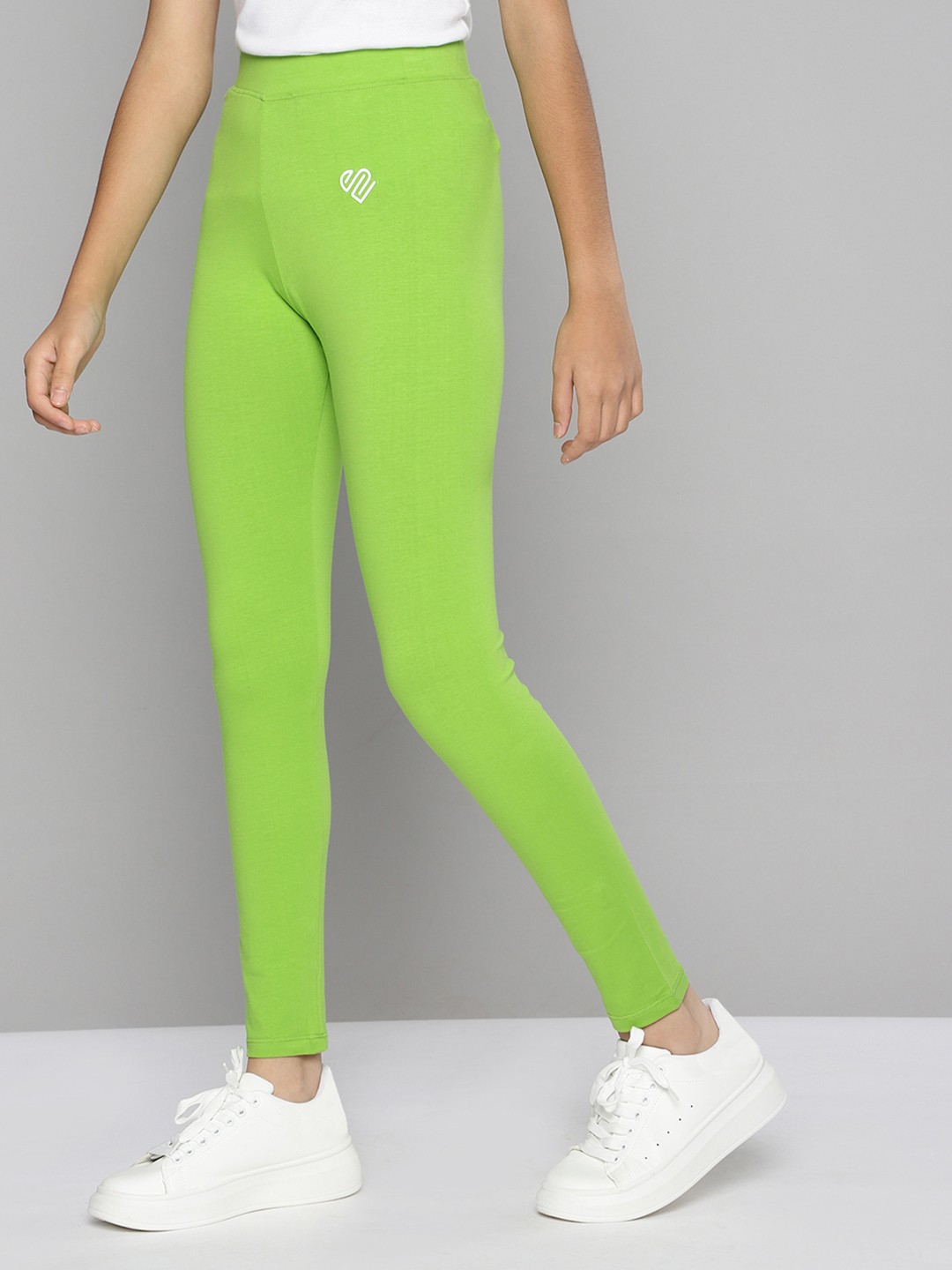 

JUSTICE Girls Green Solid Leggings