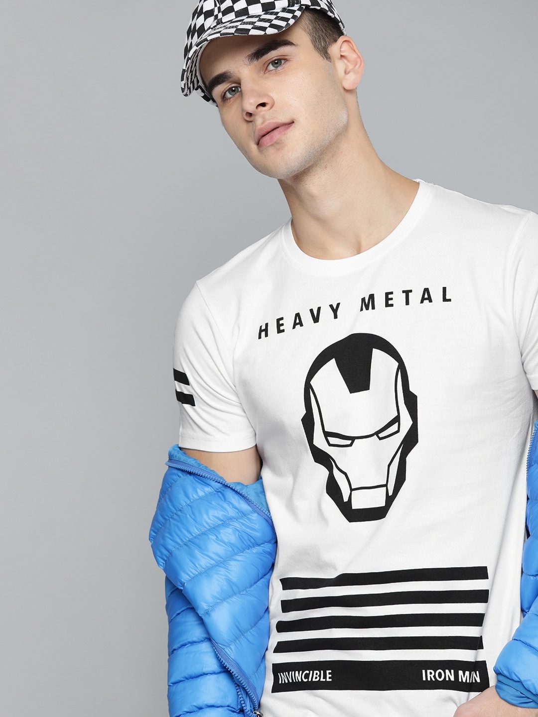 

Kook N Keech Marvel Men White Iron Man Printed Round Neck Pure Cotton T-shirt