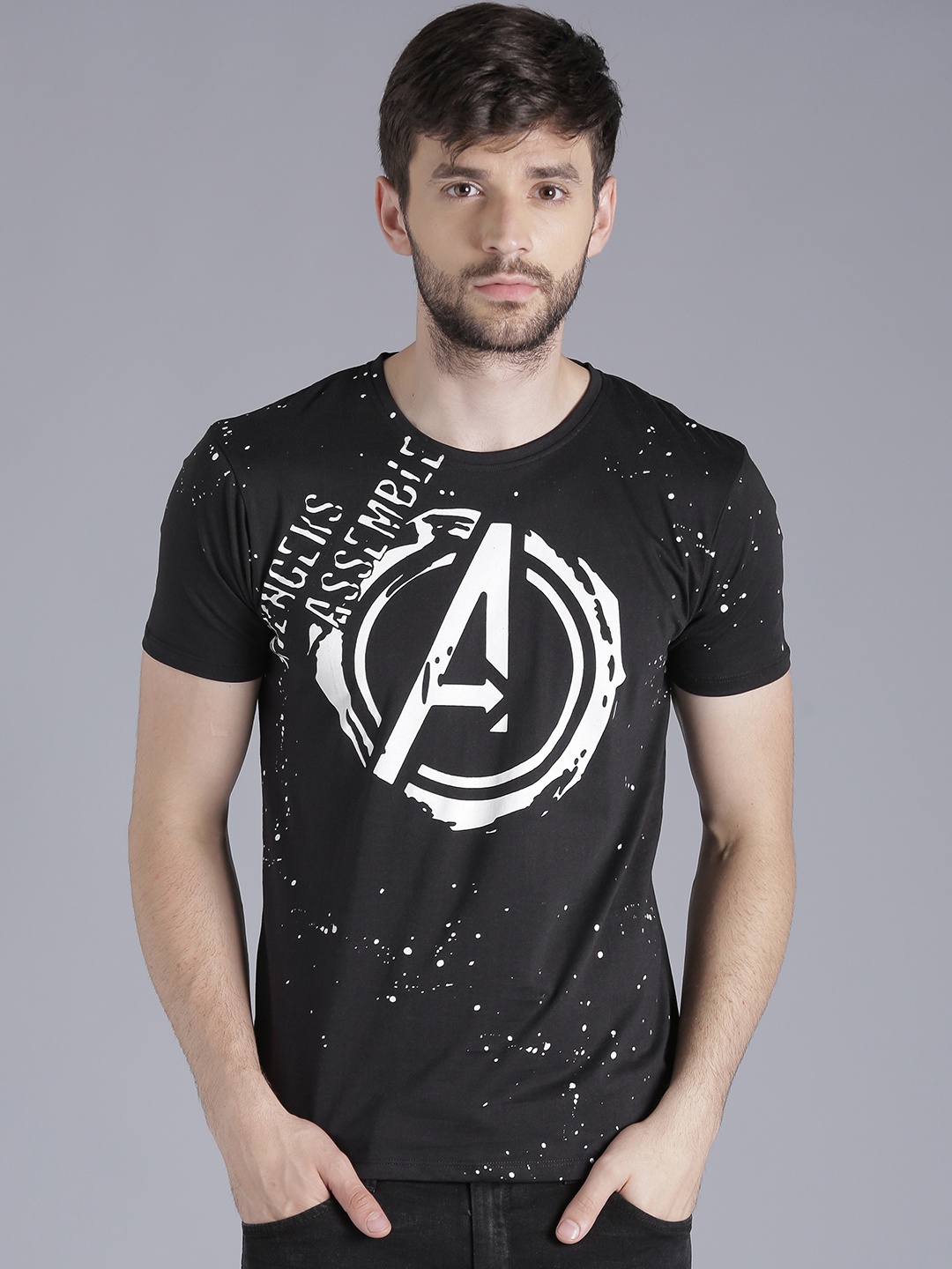 

Kook N Keech Marvel Men Black Printed Round Neck T-shirt