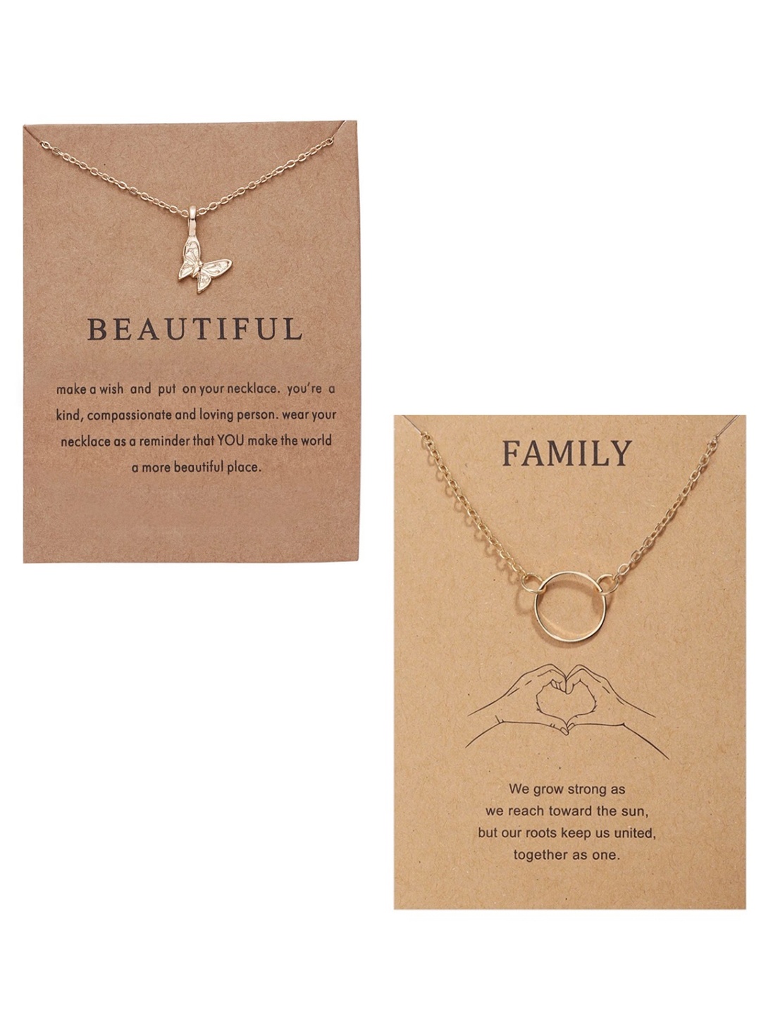 

Vembley Gold-Plated Butterfly and Single Circle Pendant Necklace Set Of 2