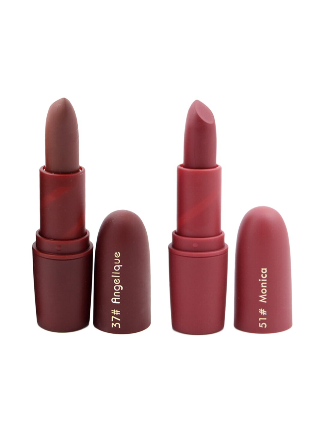 

MISS ROSE Set of 2 Matte Creamy Lipsticks - Angelique 37 & Monica 51, Brown
