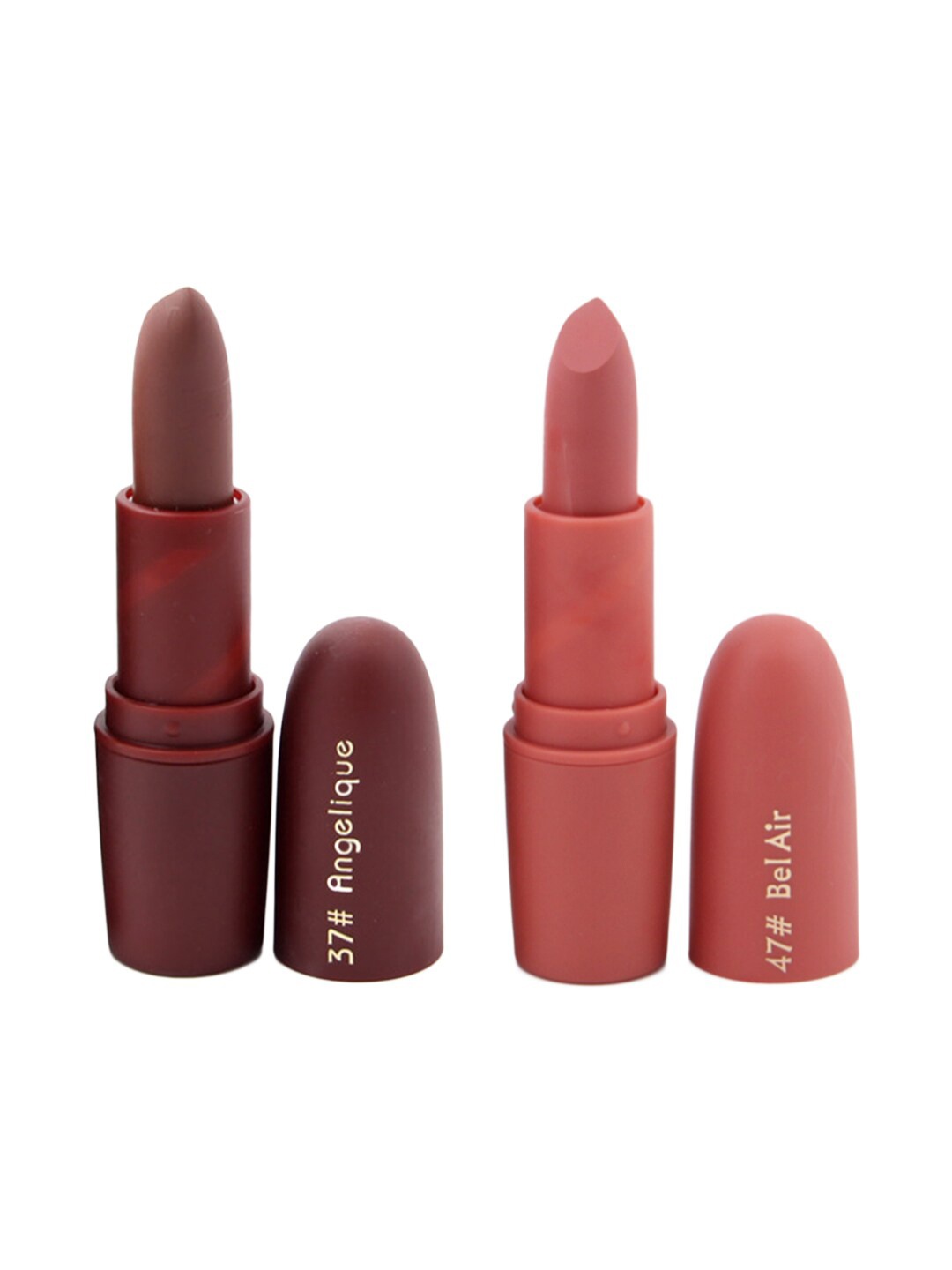 

MISS ROSE Set of 2 Matte Creamy Lipsticks - Angelique 37 & Bel Air 47, Brown