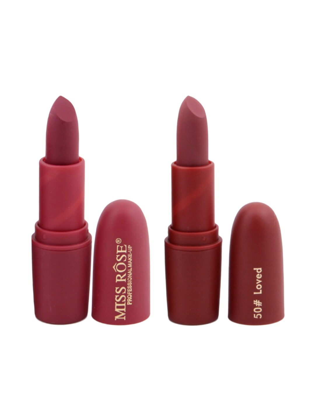 

MISS ROSE Set of 2 Matte Creamy Lipsticks - Chii 49 & Loved 50, Maroon