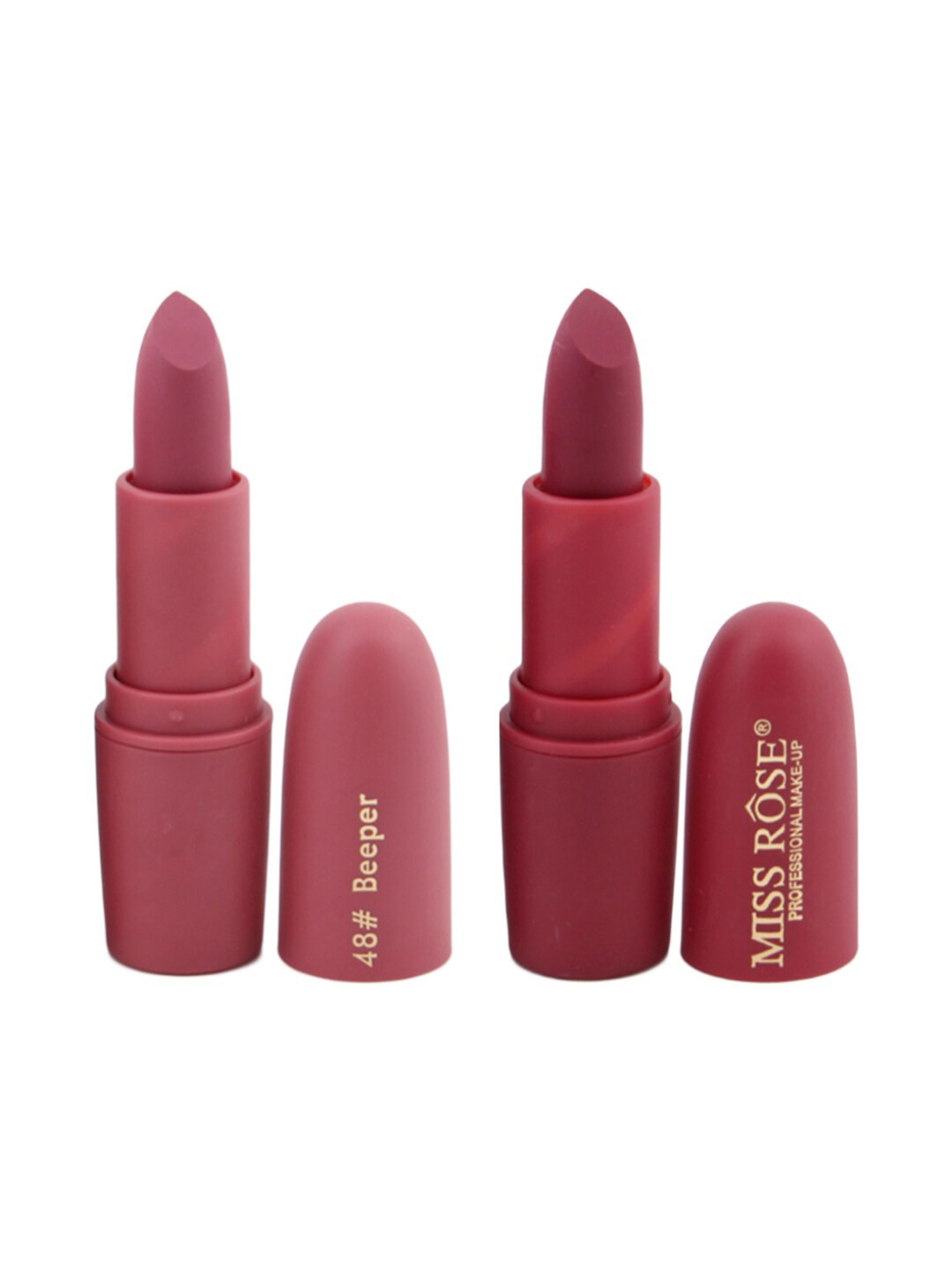 

MISS ROSE Set of 2 Matte Creamy Lipsticks - Beeper 48 & Chii 49, Brown