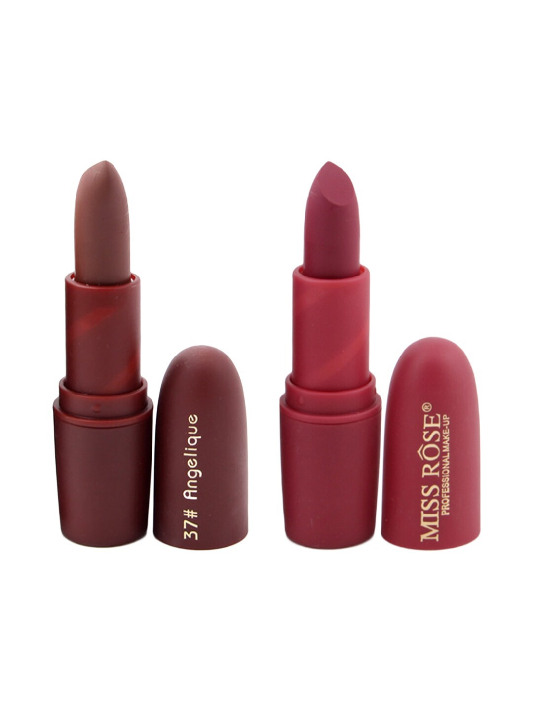 

MISS ROSE Set of 2 Matte Creamy Lipsticks - Angelique 37 & Chii 49, Brown