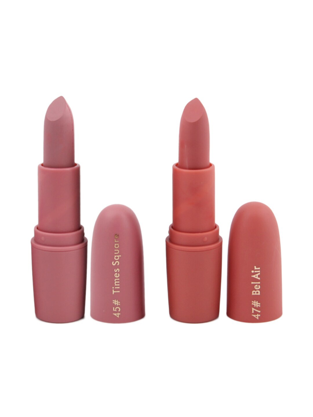 

MISS ROSE Set of 2 Matte Creamy Lipsticks - Bel Air 47 & Times Square 45, Peach